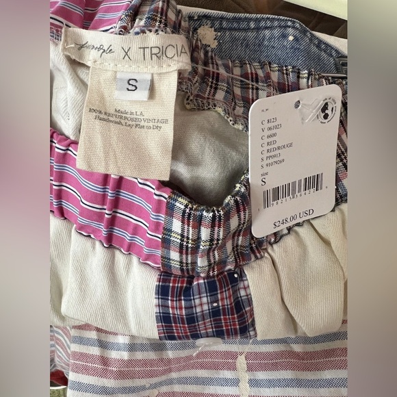 Free‎ People Tricia Fix $248 Patchwork Pants Polo Ralph Lauren Repurposed Artsy - Picture 8 of 9